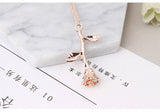 Fashion Jewelry Collier Pink Gold Rose Statement Pendant Necklace Women's Beauty and Beast Jewelry Lovers Gifts  4CND24