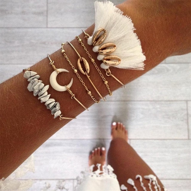 21 Styles Classic Arrow Knot Round Crystal Gem Multilayer Adjustable Open Bracelet Set Women Fashion Party Jewelry Gift