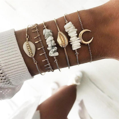 21 Styles Classic Arrow Knot Round Crystal Gem Multilayer Adjustable Open Bracelet Set Women Fashion Party Jewelry Gift