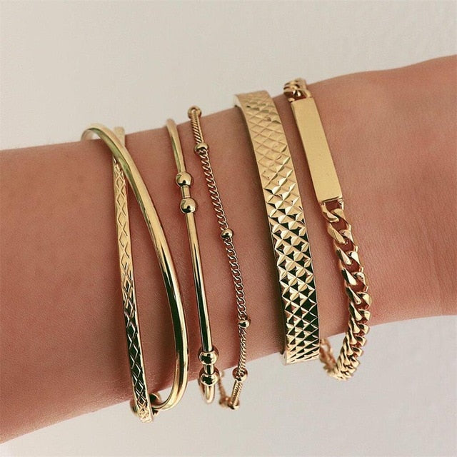 21 Styles Classic Arrow Knot Round Crystal Gem Multilayer Adjustable Open Bracelet Set Women Fashion Party Jewelry Gift