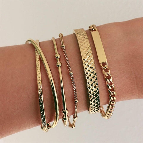 21 Styles Classic Arrow Knot Round Crystal Gem Multilayer Adjustable Open Bracelet Set Women Fashion Party Jewelry Gift