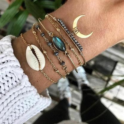 21 Styles Classic Arrow Knot Round Crystal Gem Multilayer Adjustable Open Bracelet Set Women Fashion Party Jewelry Gift
