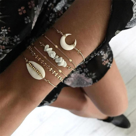 21 Styles Classic Arrow Knot Round Crystal Gem Multilayer Adjustable Open Bracelet Set Women Fashion Party Jewelry Gift