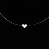 New Personality Fashion Square Imitation Pearl Crystal Zircon Zircon Necklace Invisible Transparent Fishing Line Necklace Women