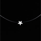 New Personality Fashion Square Imitation Pearl Crystal Zircon Zircon Necklace Invisible Transparent Fishing Line Necklace Women